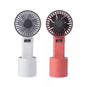 ( )USB C타입 휴대용 선풍기 탁상용 핑크 5단계 풍량조절 브러쉬리스 모터 사천mAh 배터리 좌우상하 회전