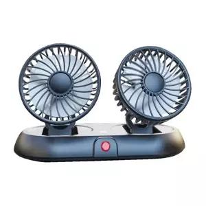 ( )USB A타입 3단 듀얼 차량용 선풍기 접이식 헤드 서큘레이터형 3단계 풍속 조절