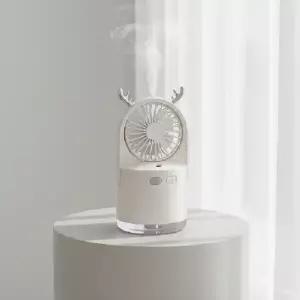 ( )탁상용 가습 선풍기 저소음 미스트 분사 무드등 USB 휴대용 냉풍기