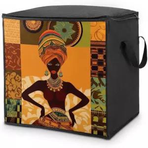 지퍼가 달린 아프리카 여성 보관 가방 및 손잡이 초대형 침구 이불 접이식 담요 옷장 정리용 천 이동 70L