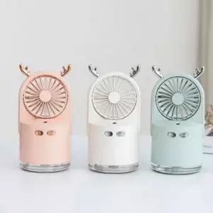 저소음 자연풍 USB 가습기 무드등 미스트 선풍기