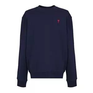 [아미]아미 스몰 하트 로고 스웨트셔츠 나이트블루 BFUSW035 730 430