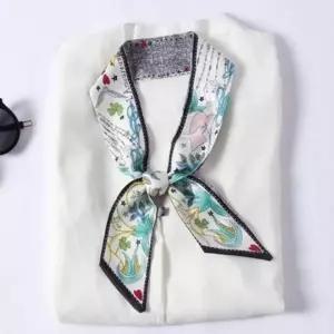 ( )스카프마니아 프린 끈 양면 스카프 타이 미니 끈스카프 타이스카프 실크스카프 봄스카프 여성스카프