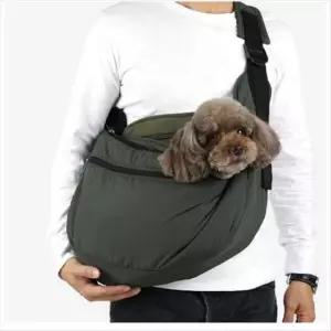 [반려] 다크그린 라이프 패리스독 미니멀 슬링백 L