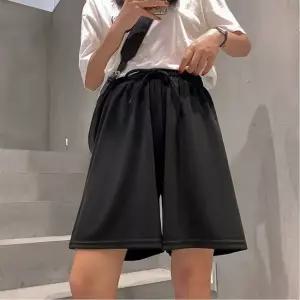 플리츠 여름바지 여름 4부 통넓은 허리밴딩 4 반바지