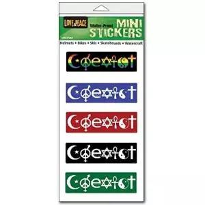 기어 타츠 공존 스티커 5종 세트 사랑과 평화 4판 물병 노트북 헬멧 직사각형 1 X 3 미국에서 전문 제작