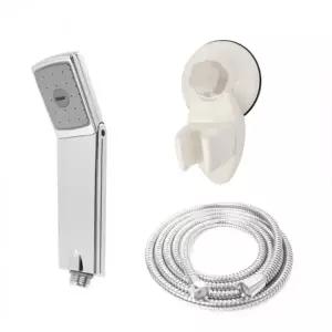 폴더 절수샤워기 메탈호스 B세트 1.5m 고압 샤워헤드 교체 거치대 화장실 걸이 홀더 부속품 부스 수전 욕조
