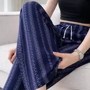 [모든GO]여성용 에스닉 와이드팬츠 편한 루즈핏 고무줄바지