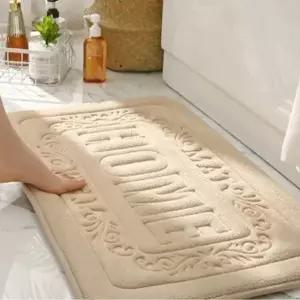욕실 미끄럼방지 매트 현관 메모리폼 발매트 발판 주방매트 쿠션매트 논슬립매트  베이지  WFIZP