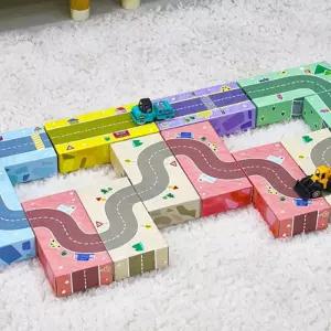 유치원 만들기 쌓기놀이 종이벽돌 블럭도로 30pcs 창의력 어린이 두뇌개발