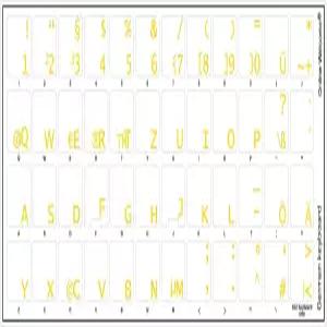 컴퓨터 노트북 데스크탑용 투명 배경과 노란색 글자가 있는 독일 키보드 스티커