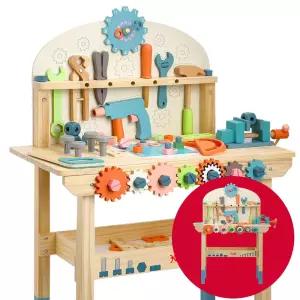 어린이 유아 조작활동 역할놀이 원목 공구작업대 아동 소근육발달 정비사