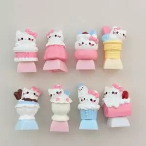 C40 귀여운 빅사이즈 케이크 KT 고양이 클리어 키캡 키캡꾸미기 키보드 LED 키링 클릭커 ASMR