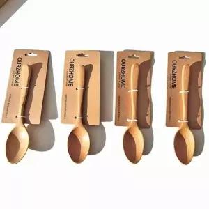 (옵션 기본)쿠킹스푼 원목 우드 우드 스푼 4P 주방 4P 수저세트 나무수저 식기 어린이 선물