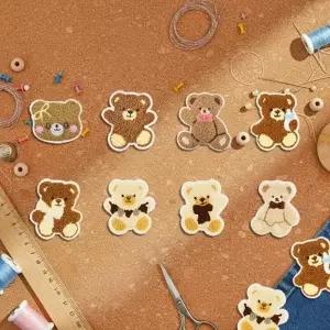 (옵션 단품)자수 8개입 세트 패치 열부착 전용 디자인 테디베어(T) 디자인 어린이 선물