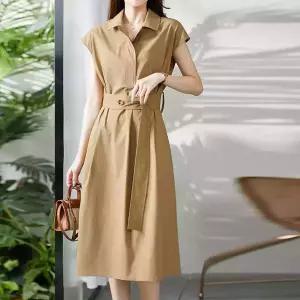 KARRA 히든버튼캡소매원피스+벨트SET_A6M0020