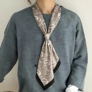 스카프 쁘띠 여성 롱 유니크 패턴 디자인 실크 SCF002