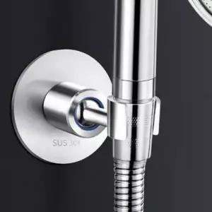 ( )스텐샤워기 행거 샤워헤드 거치대 스텐 360도 샤워 행거 무타공 욕실