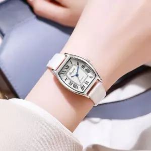 엔틱 여자 패션 여성 가죽 아날로그 손목 초 시계 사각시계