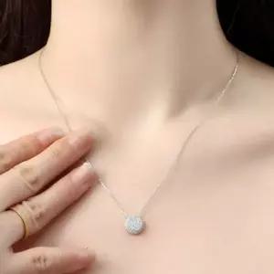 비쥬홀릭실버925백금도금써클큐빅여자목걸이