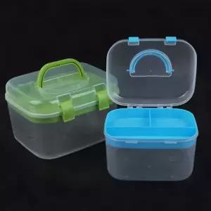 다용도수납함 투명공구함 다용도 휴대용 2단 멀티박스 미니공구함