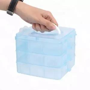 소형 다용도 휴대용 3단 멀티박스 다용도정리함 화장품정리대 수납함