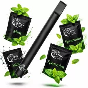 에어리스 무연 흡입기 12가지 식물성 코어가 포함된 맛 공기 장치 민트 스피어민트 36일간의 향기 휴대용