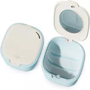 거울 및 통풍구 교정 얼라이너가 있는 하이제리 베이지 리테이너 케이스와 자석 잠금 치과 구강 보호대