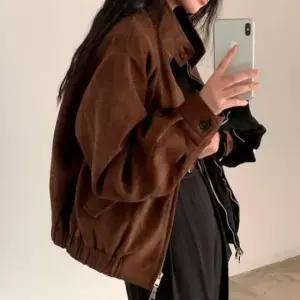 [SBD] 숏 여자 점퍼 하이넥 자켓 블루종 스웨이드