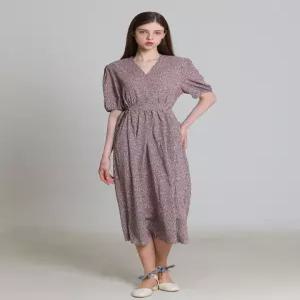 [오조크][오조크(OZOC)] 나염 앞터널 셔링 볼륨 원피스(택가격114000원)