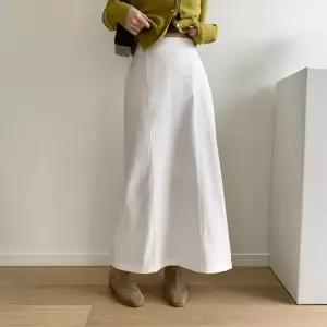 [다잇템]여자 면원단 클래식 여성스러운 롱스커트 (47587199)