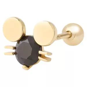 14K GOLD 큐빅 귀여운 동물 기본 골드 금 피어싱 아웃컨츠 귓볼피어싱