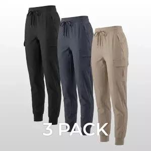 [테슬라]CQR 여성 데일리 스판 카고 조거팬츠 허리밴딩 트레이닝복 3팩 CQ-WBP1123P