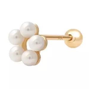 [셀러에이드]14K GOLD 진주 데이지 꽃 기본 골드 금 피어싱 아웃컨츠 귓볼피어싱