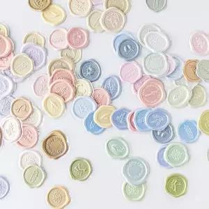 왁스 씰 스티커 72개 봉투 골드 청첩장 생일 파티(72 스타일 A)에 적합합니다