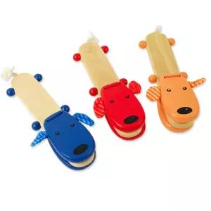 강아지 원목 캐스터네츠 악기놀이 1P 유아장난감 완구장난감