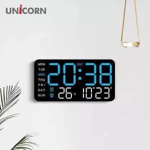 [유니콘]지니큐 LED 무소음 올인원 전자벽시계 온도 날짜 시간 거실 사무실 탁상용 ZQ-CM600
