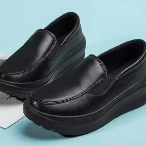 여성로퍼 키높이 슬립온 빅사이즈 230-260 간호사신발 미끄럼방지