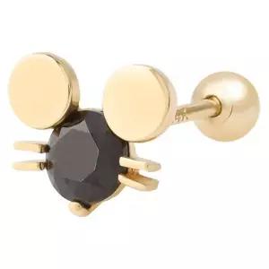 [콩심팥심]14K GOLD 큐빅 귀여운 동물 기본 골드 금 피어싱 아웃컨츠 귓볼피어싱