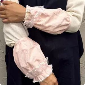 레이스 플레어 짧은팔토시 반토시 핑크