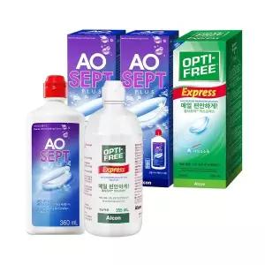 옵티프리 렌즈세척액 에이오셉 360ml 2개 + 퓨어모이스트 300ml 1개