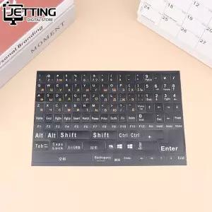 풀 사이즈 러시아어 영어 키보드 스티커 알파벳 레이아웃 스티커 노트북 데스크탑 PC 교체 액세서리