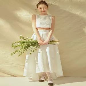 셀프웨딩 스냅 약혼 웨딩촬영 파티드레스 돌잔치 투피스 피로연 드레스 리