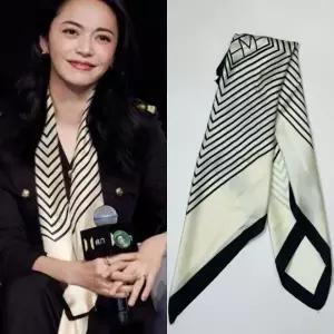 여성 실크 스카프 목걸이 포인트 쁘띠 반다나 손수건 넥타이 숄 50x50cm