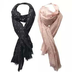 도트 패턴 시스루 롱 스카프 여성 포인트 긴 목도리 여름 숄더 비치웨어