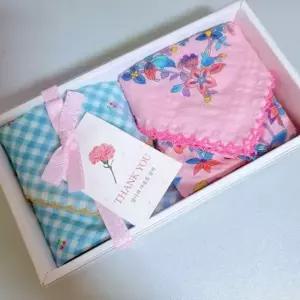 어버이날 스승의날 기념 꽃 자수 손수건 부모님 생신 선물용 고급 포장