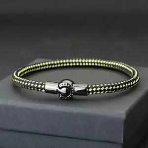 호환  야외 스포츠 사이클링 망 로프 팔찌 블랙 자석 버클 랩 팔찌 Pulseira Corda Masculina Pulceras Hom