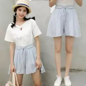 와이드 큐롯 반바지 팬츠 하이웨스트 치마바지 핀턱