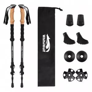 화이트울프 카본 접이식 초경량 등산스틱 노르딕워킹 지팡이