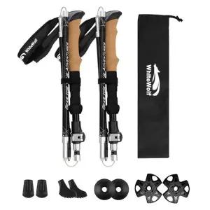 화이트울프 5단 접이식 초경량 등산스틱 두랄루민 7075 노르딕워킹 지팡이